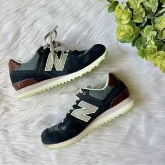 New Balance 574 Cruisin Lifestyle Sneakers Blue Denim Mint Green Size 7.5 - Picture 3 of 9